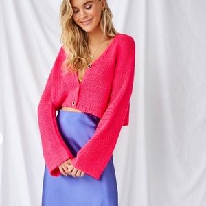 Chunky Knit Bell-Sleeve Cardigan